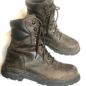 Wolverine 8” steel toe brown leather boots 🥾